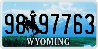 WY license plate 9897763