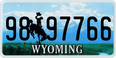 WY license plate 9897766