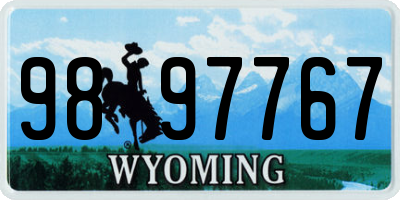 WY license plate 9897767