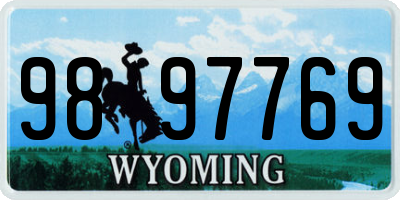 WY license plate 9897769