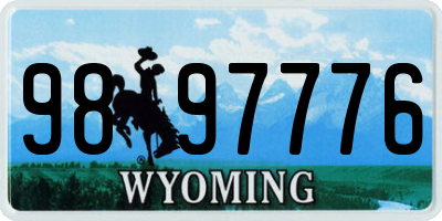 WY license plate 9897776