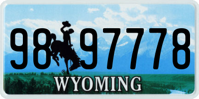 WY license plate 9897778
