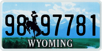 WY license plate 9897781