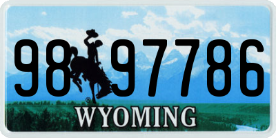 WY license plate 9897786