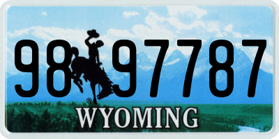 WY license plate 9897787