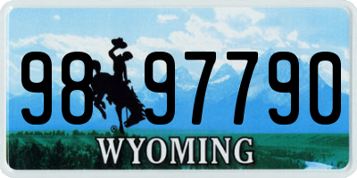 WY license plate 9897790