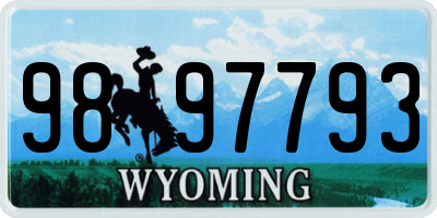 WY license plate 9897793