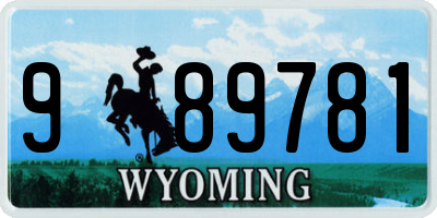 WY license plate 989781