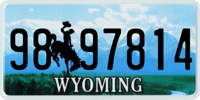 WY license plate 9897814