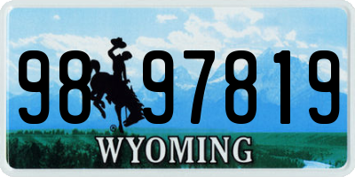 WY license plate 9897819