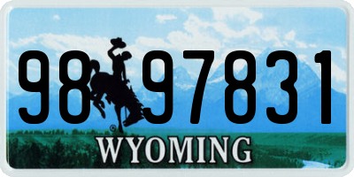 WY license plate 9897831