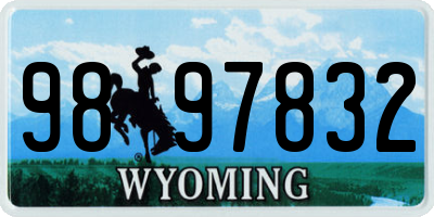 WY license plate 9897832