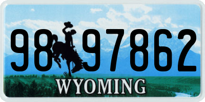 WY license plate 9897862