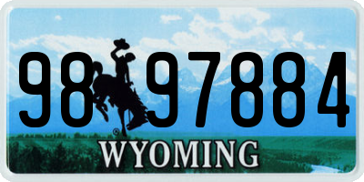 WY license plate 9897884