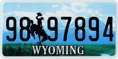 WY license plate 9897894