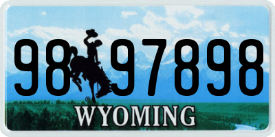 WY license plate 9897898
