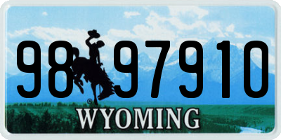 WY license plate 9897910