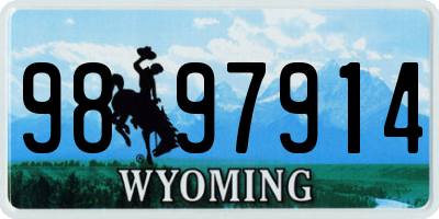 WY license plate 9897914