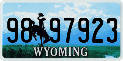 WY license plate 9897923