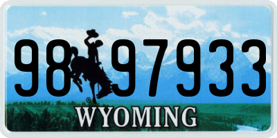WY license plate 9897933