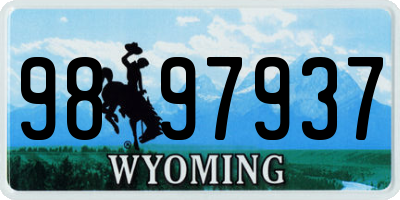 WY license plate 9897937