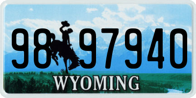 WY license plate 9897940