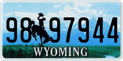 WY license plate 9897944