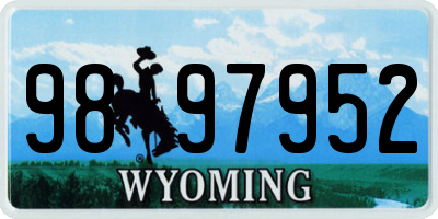 WY license plate 9897952