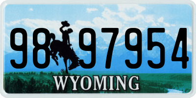 WY license plate 9897954