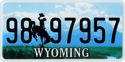WY license plate 9897957
