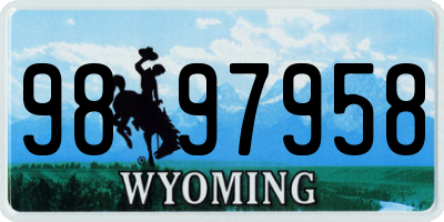 WY license plate 9897958