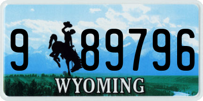 WY license plate 989796