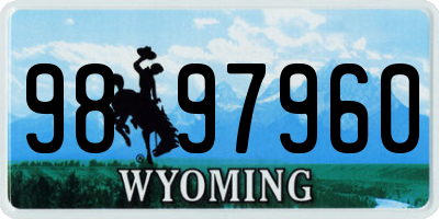 WY license plate 9897960