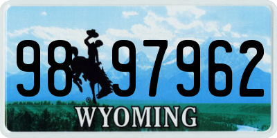 WY license plate 9897962