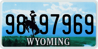 WY license plate 9897969