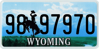 WY license plate 9897970