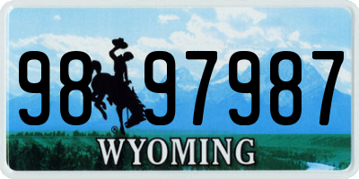 WY license plate 9897987