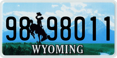 WY license plate 9898011