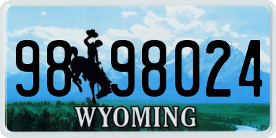 WY license plate 9898024