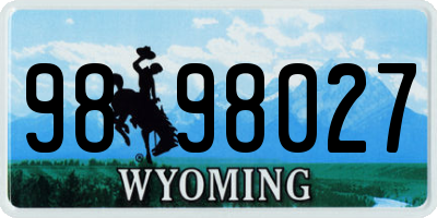 WY license plate 9898027
