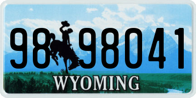 WY license plate 9898041