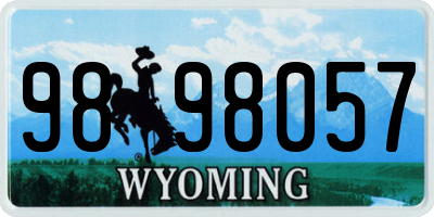 WY license plate 9898057