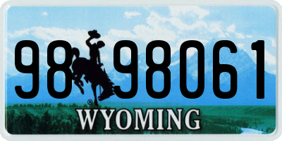 WY license plate 9898061