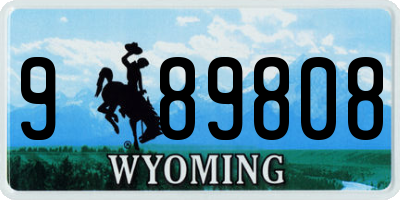 WY license plate 989808