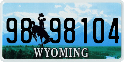 WY license plate 9898104