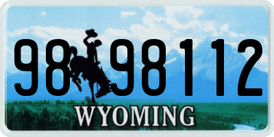 WY license plate 9898112