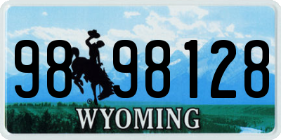 WY license plate 9898128