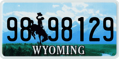 WY license plate 9898129