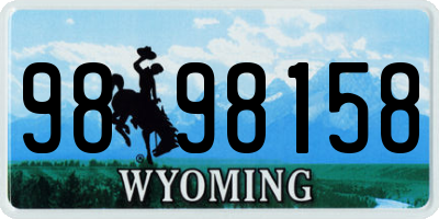 WY license plate 9898158