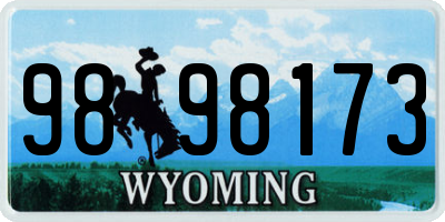 WY license plate 9898173